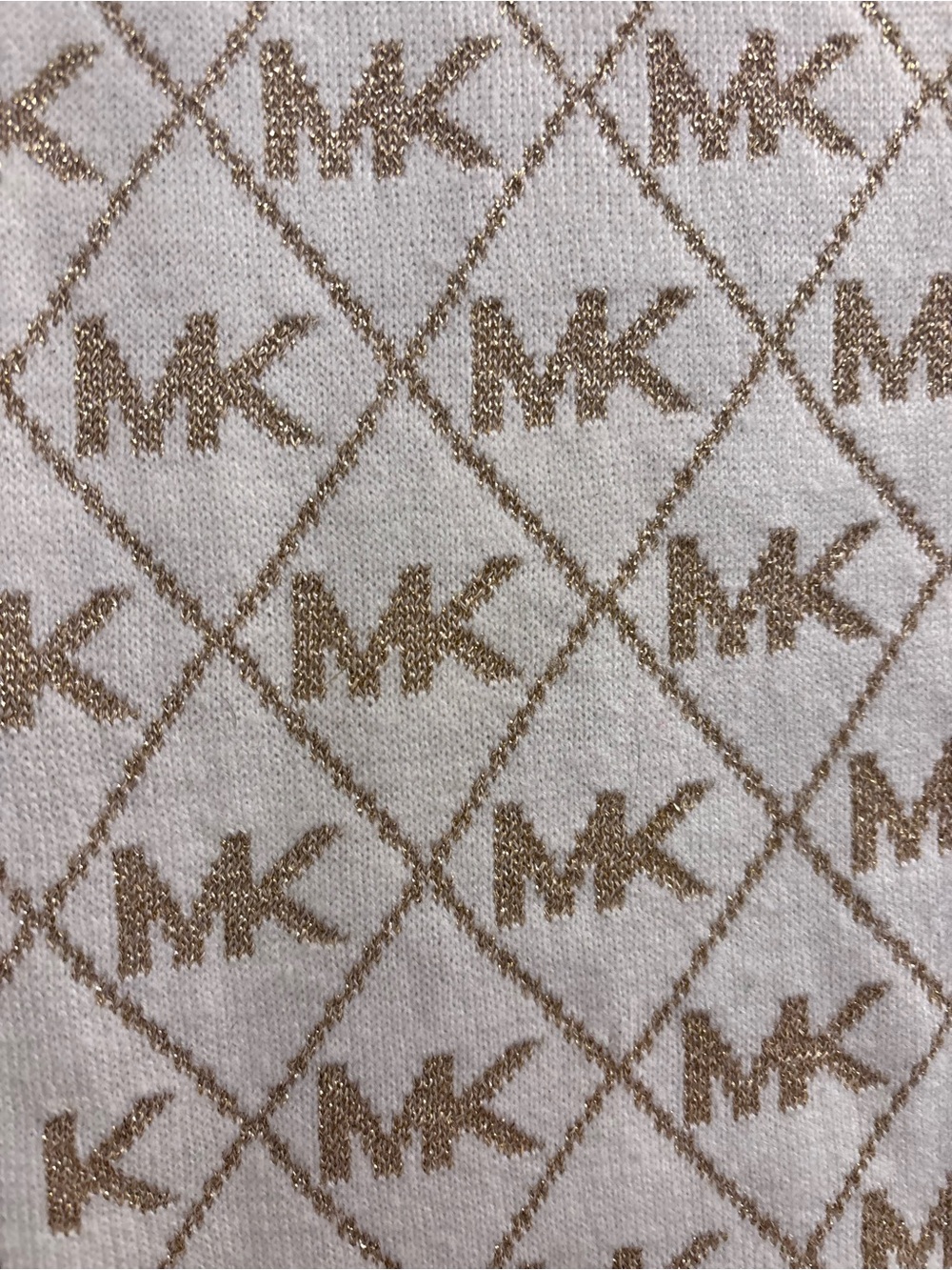 Michael Kors Cream and Tan MK Monogram Scarf - Picture 2 of 4
